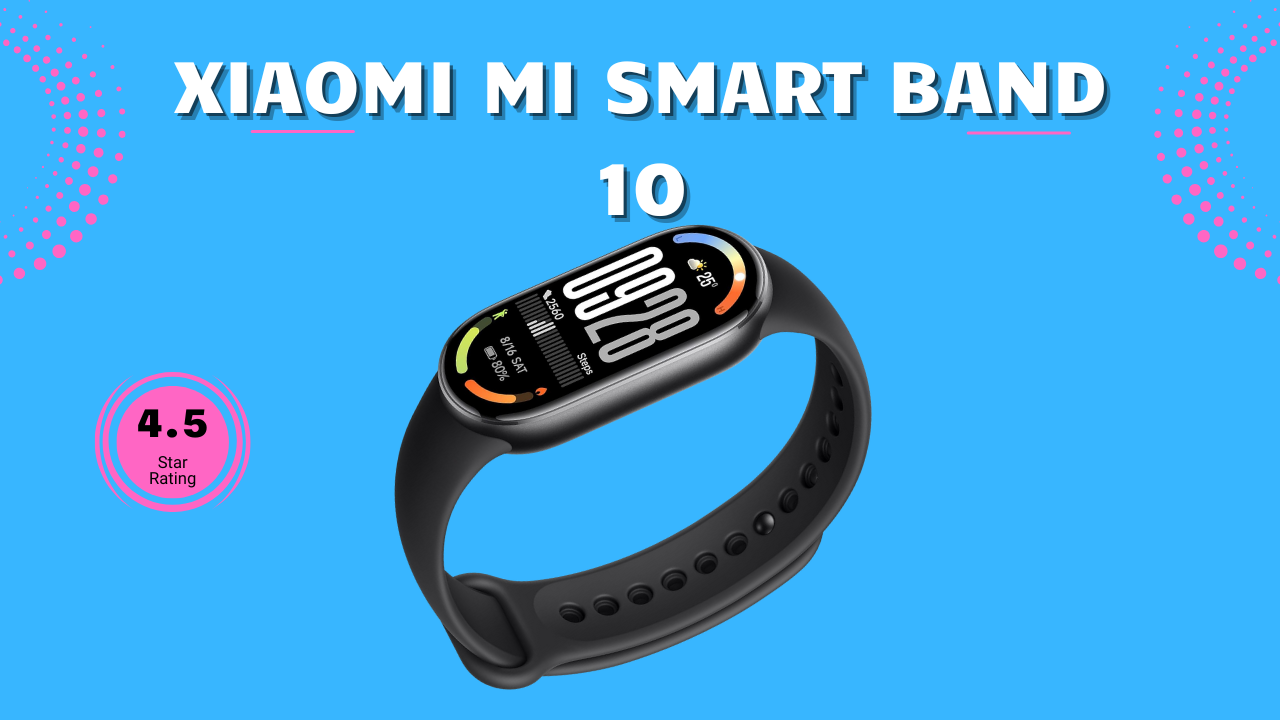 Xiaomi Mi Smart Band 10 image: Xiaomi Mi Smart Band 10 (Midnight Black), a top affordable wearable gadget in best fitness trackers 2025.