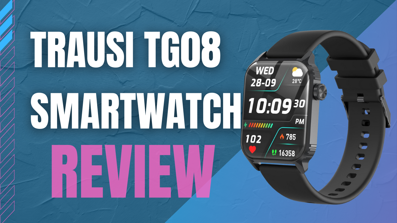 TRAUSI TG08 Smartwatch image: TRAUSI TG08 Smartwatch (1.83″ HD, Black), a budget-friendly wearable gadget in best smart watches 2025.